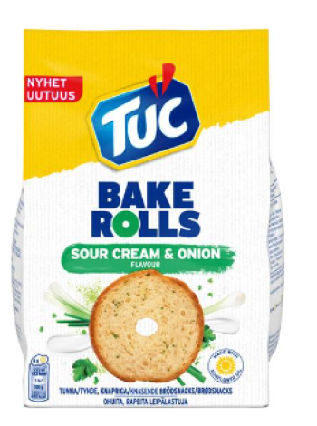 Сухарики TUC Bake Rolls Sour Cream & Onion 150г лук сметана