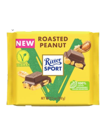 Веганский шоколад Ritter Sport Roasted Peanut 100г с жареным арахисом