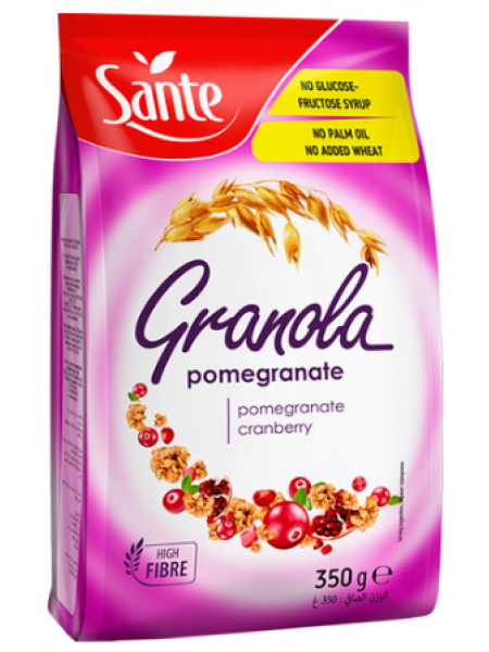 Хрустящие мюсли с гранатом и клюквой SANTE Granola Premium 350г 