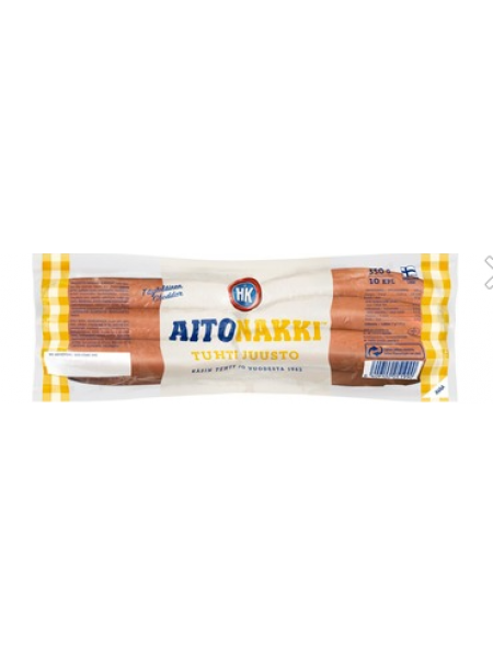 Сосиски с сыром Hk Aito Nakki Tuhti Juusto 350г без лактозы и глютена