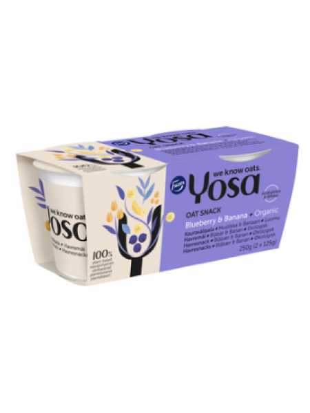Йогурт органический Yosa Oatmeal Slice 2x125 г черника банан